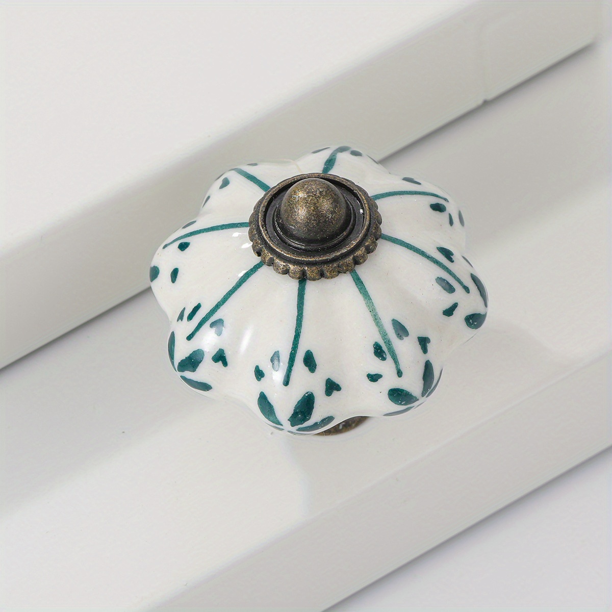 Set Di 6 Maniglie Per Mobili In Ceramica E Lega Di Zinco - Effetto Craquelé, Foro 96 Mm, 145x21x33 Mm, Con Viti - 5