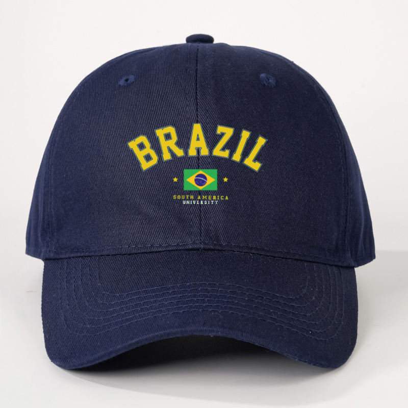 TEMU Printed Brazil Baseball Unisex Trucker Hat Breathable Adjustable Golf Hat Women's Summer Fashion Curved Men Women Same Style Y2k Couple Hat