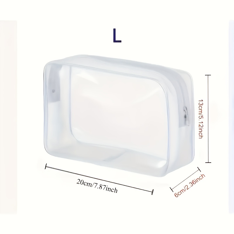 TEMU Zippered Portable Travel Toiletry Bag | Transparent Silicone Women's Makeup Bag | Leak-proof Odorless Clear Cosmetic Organizer | Professional