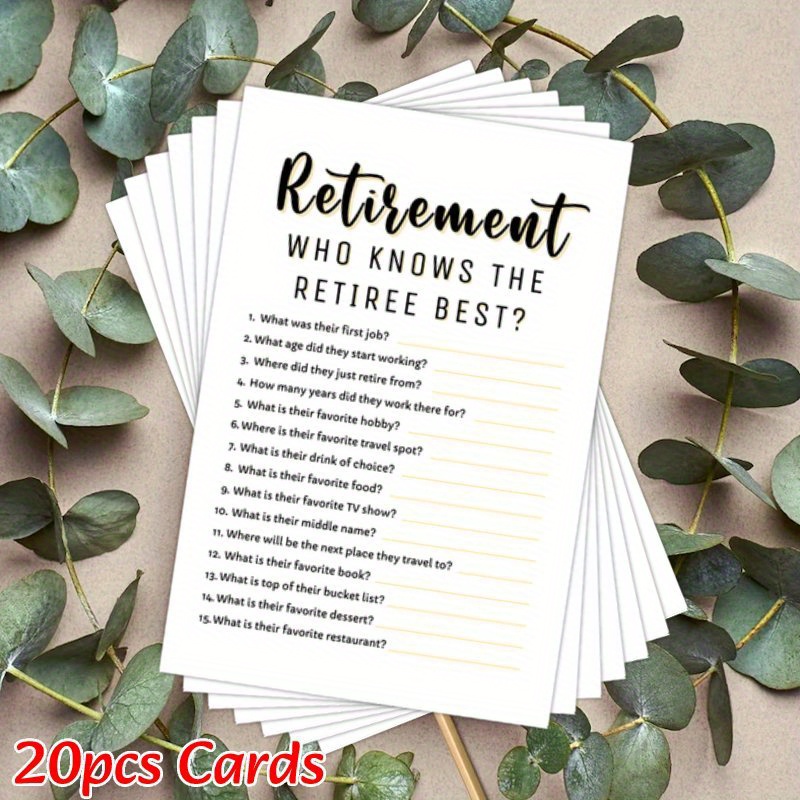gift for her him 20pcs party cards retirement   the retiree     for parties friends   reunion activity   decorations favors