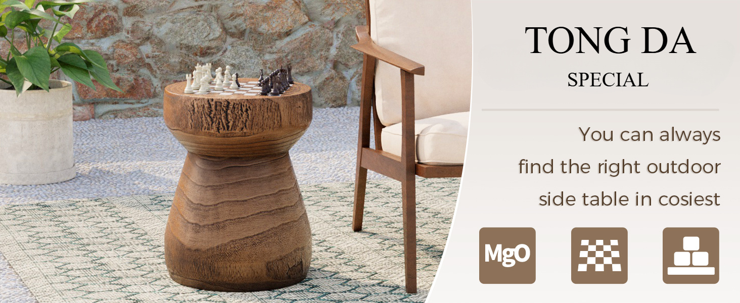Retro Concrete Checkerboard Side Table Overview