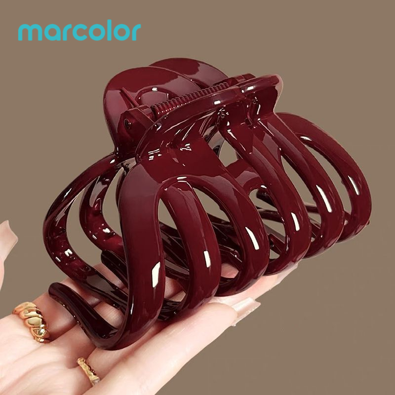 TEMU Pinza para el cabello de capacidad Marcolor con un lujoso vintage, pinza para el cabello tipo tiburón con forma de calabaza para la parte