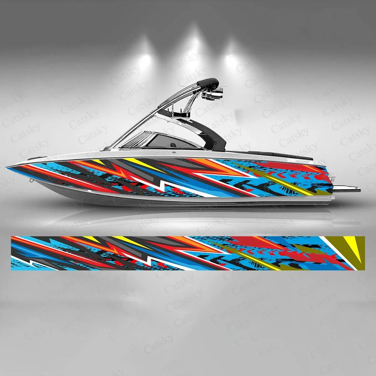 Colorful Graffiti Boat Sticker, Waterproof Vinyl Wrap Decal