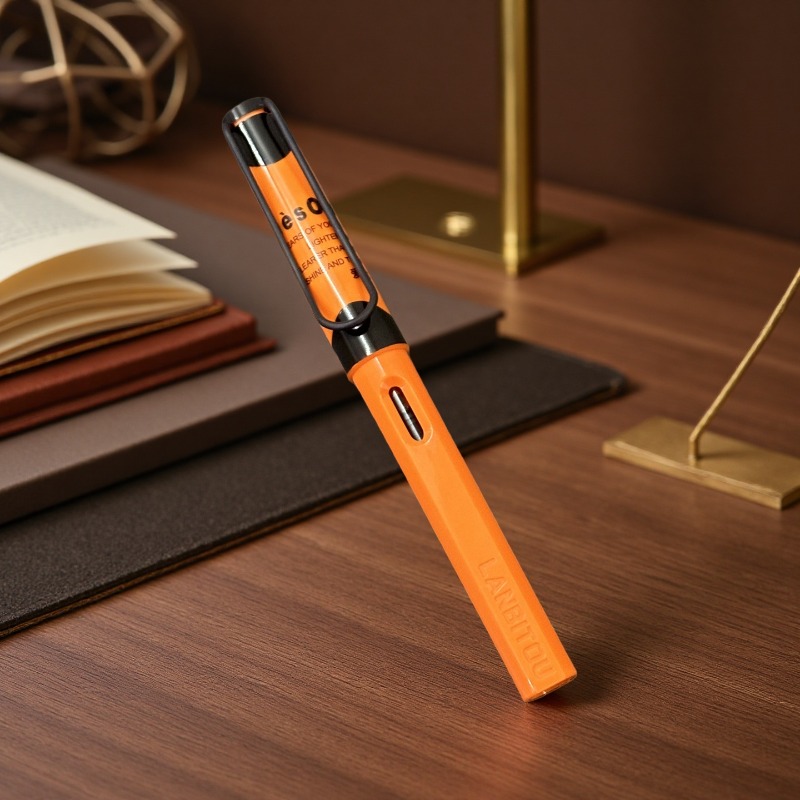 1pc Vibrant Orange Colorful Pen Pen For Men's , Signature Pen, Students' Practice Writing, Stationery, Face Value And Strength Coexist.