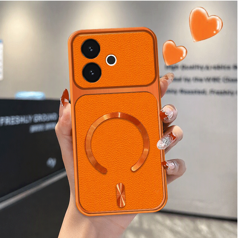 TEMU Phone Case: Case For Oppo A5 Pro 5g Simple Large Sindow Lychee Skin Pattern Magnetic Phone Case Anti Drop Protection Soft Back Cover
