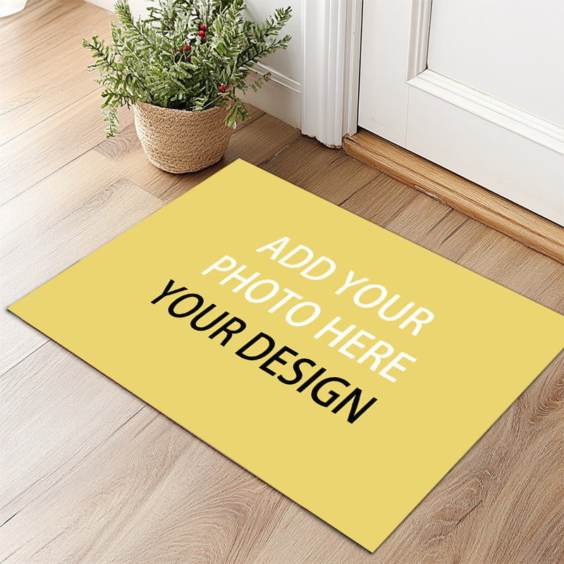 

1pc Customizable Non-slip Polyester Floor Mat, Rectangle Doorway Rug For Kitchen, Bedroom, Living Room - Machine Washable, Your Photo For Personalized Design