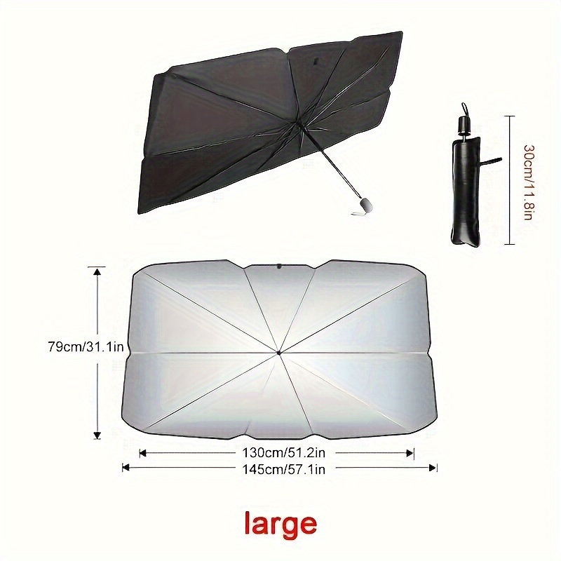 High Quality Titanium Silvery Car Sun Shade-Front Windshield Glass Insulation and UV Protection, Roll-up Design Is Easy to Store-Suitable for All Car Models-Suitable for Summer and Hot Weather-Perfect Gift for Car Owners