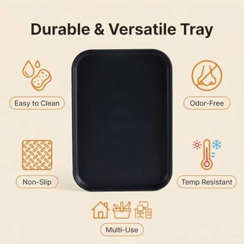 non slip food tray for eating on lap durable plastic food tray set ideal for hotel home and restaurant use organizer tray for meals and snacks
