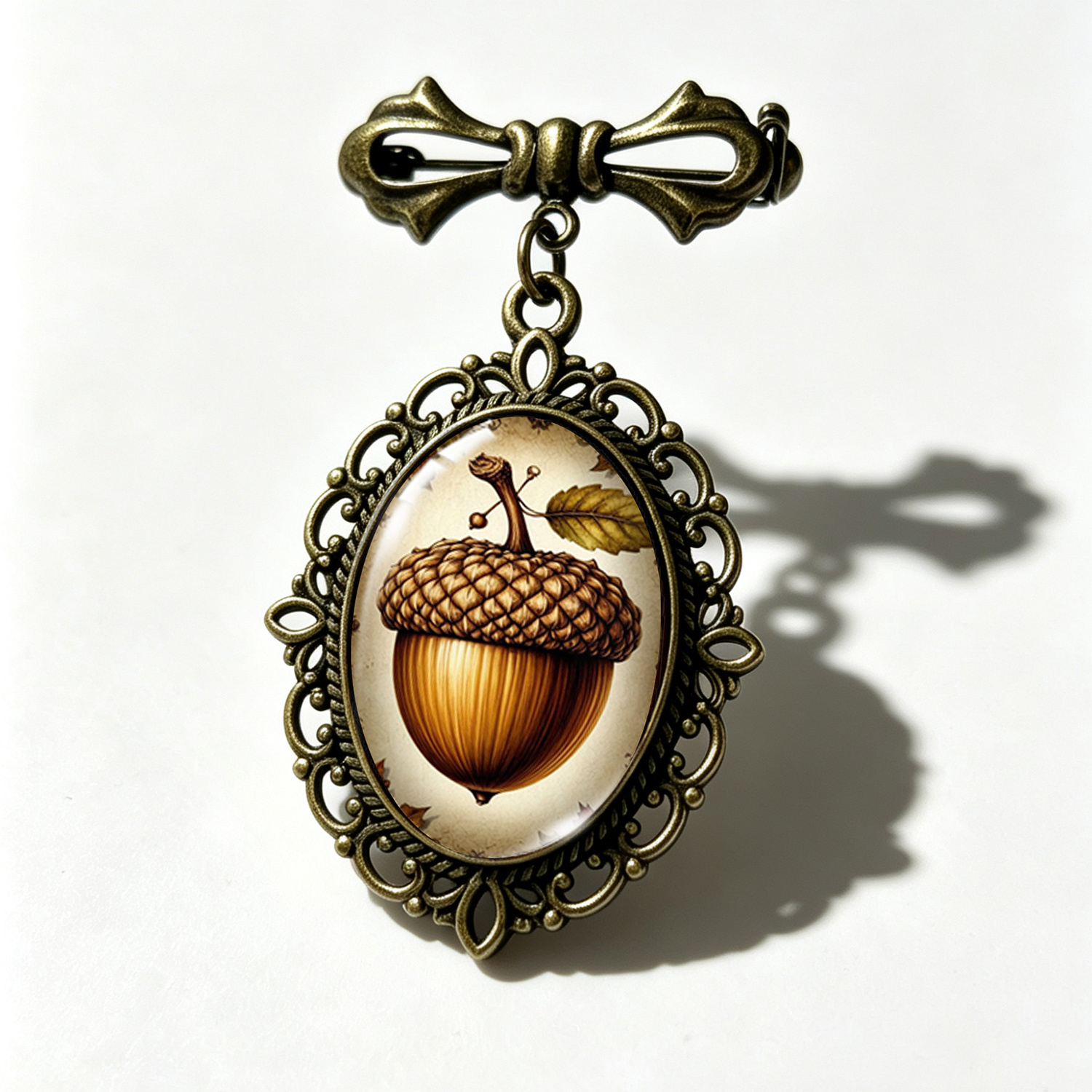 TEMU 1 broche automne , feuille d'orme plante de forêt en verre accessoire de cadeau