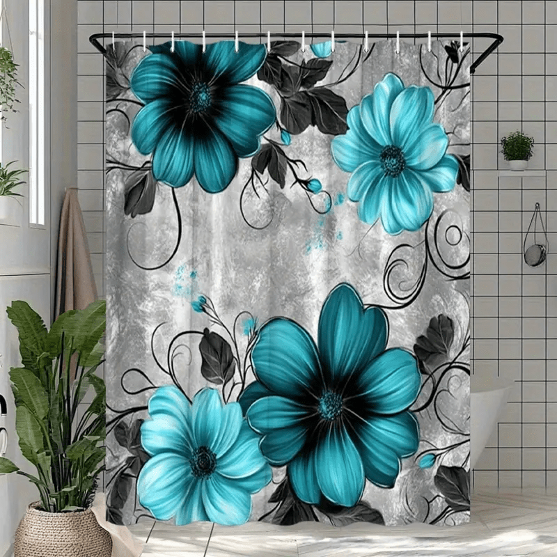 Lapis Lazuli Flower Shower Curtain, Multiple Sizes Available
