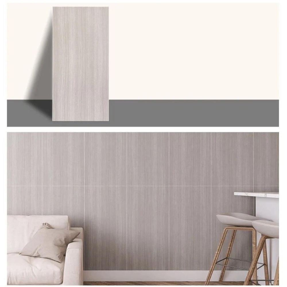 Image of 10pcs Matte White Wood Grain, Individual Sheet Size: 30*60cm, Ceramic-look Self-adhesive Wallpaper, Waterproof & Moisture-resistant, Bathroom Wall Renovation, Bedroom Wall, Warm Accent Wall Decoration