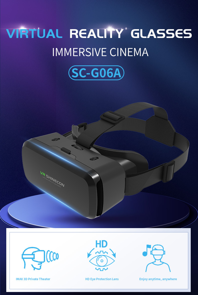 Casque VR Universel pour Smartphones - Compatible iOS et Android, avec Lunettes de Jeu HD Immersives pour Films et Jeux de Realité Virtuelle, Conçu avec des Sangles Réglables et une Construction Légère