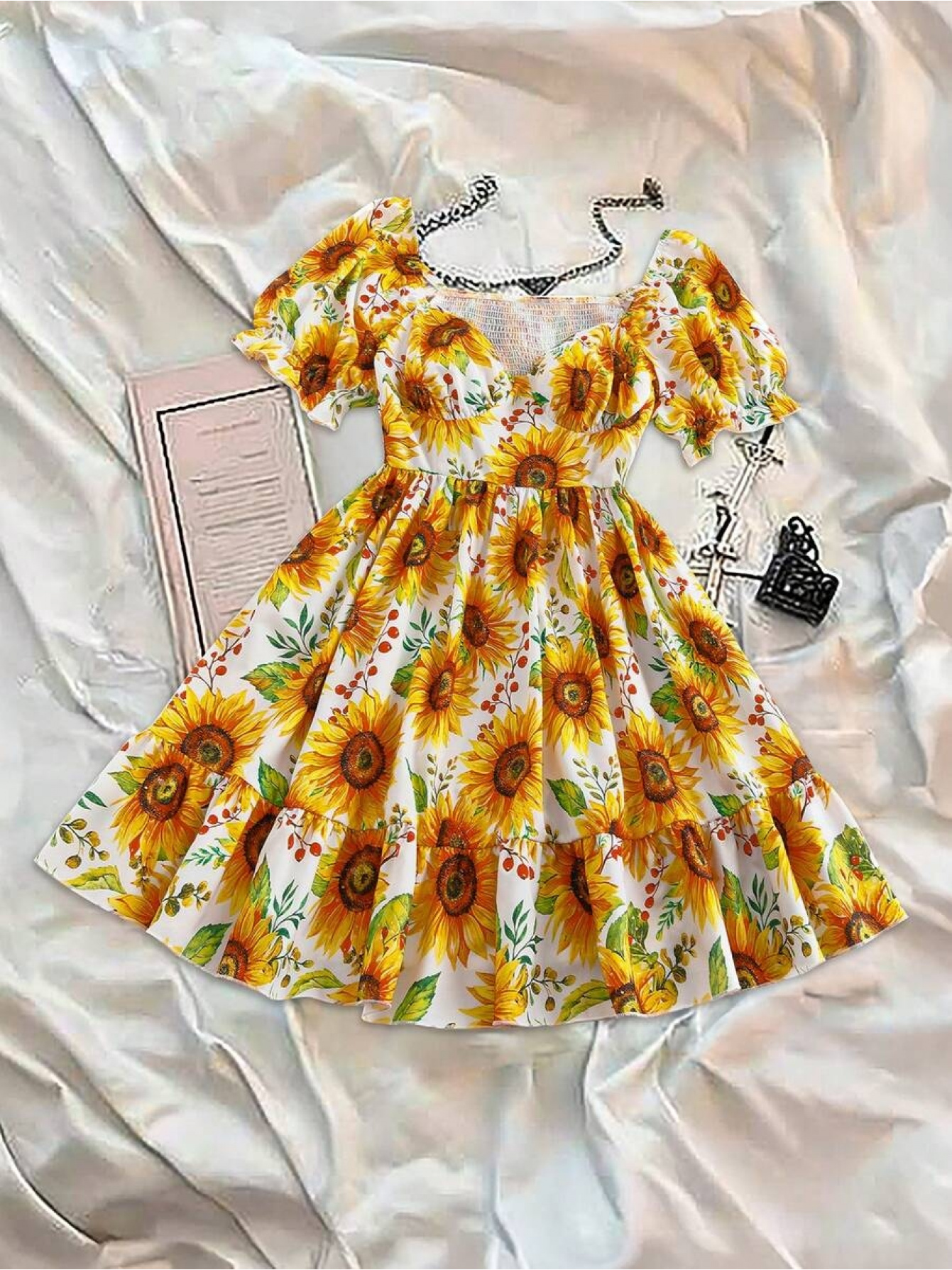 white christmas dresses Mini Quince Dress Sunflower