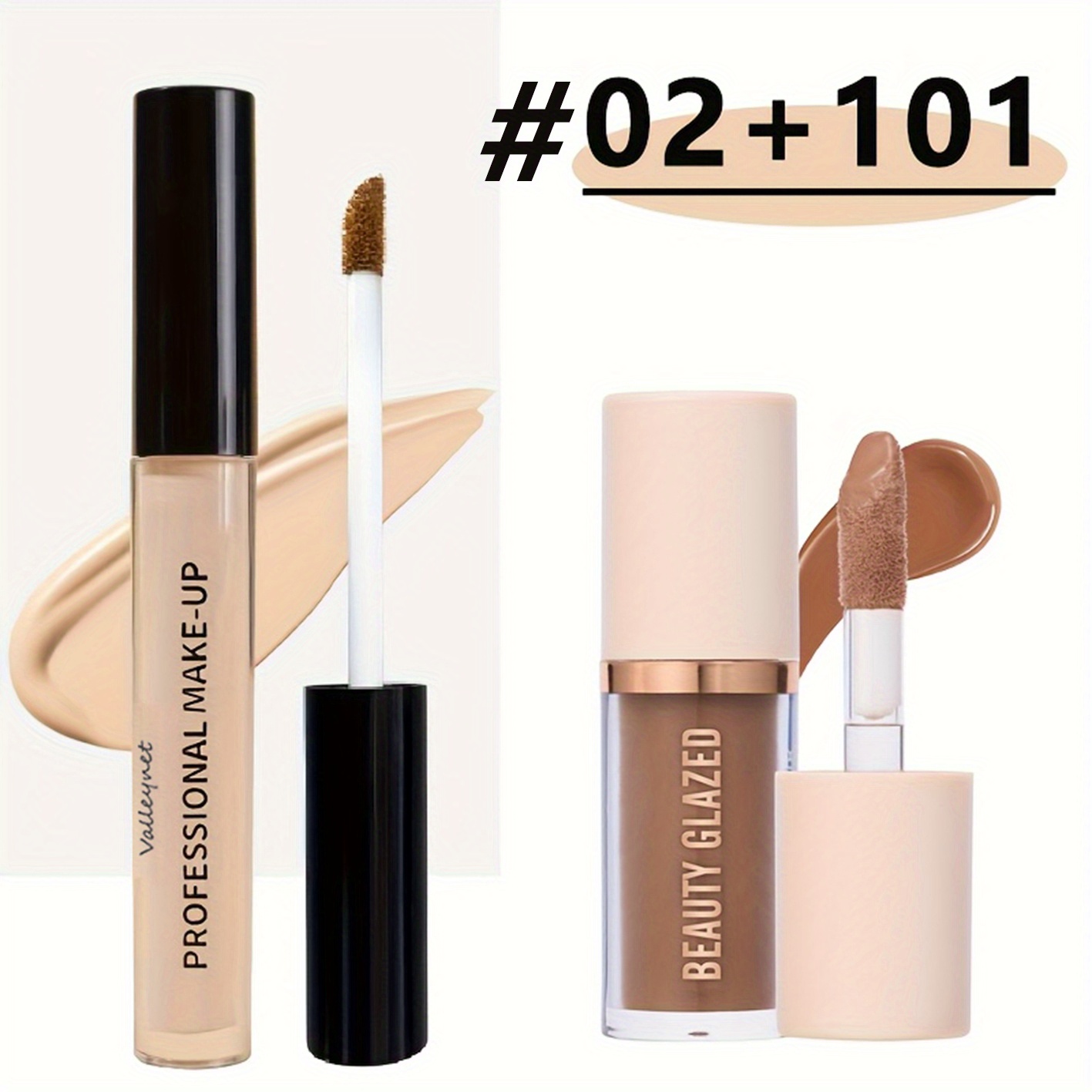 2pcs/set Full Coverage Concealer And Contour Liquid, Covers Dark Circles And Skin , Brightens And , Perfect For Beginners, , Travel-friendly Size