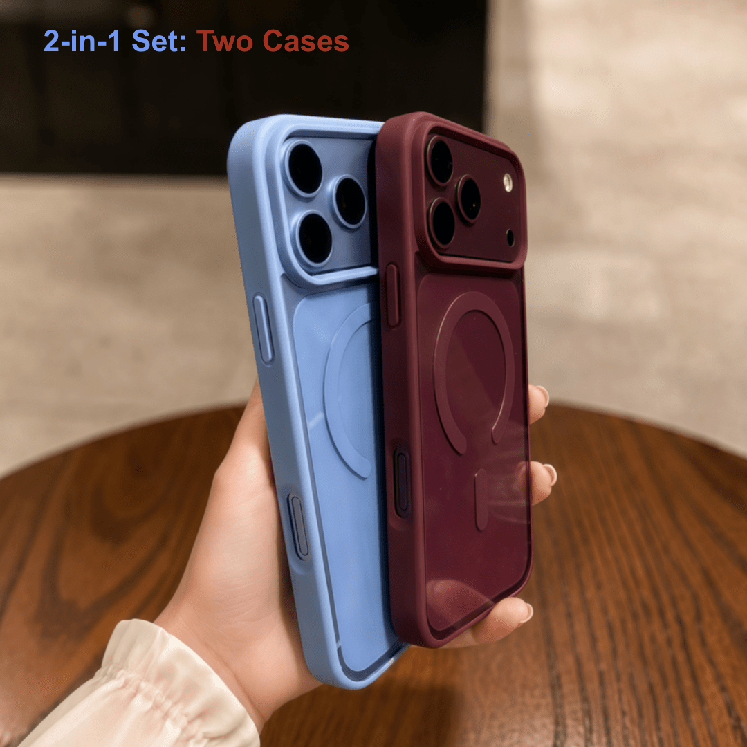 TEMU Phone Case - 2-pack Phone Case For Iphone 18 Pro Max Compatible For Magsafe, Large Camera Window Shockproof Protective Cover, Anti-fingerprint