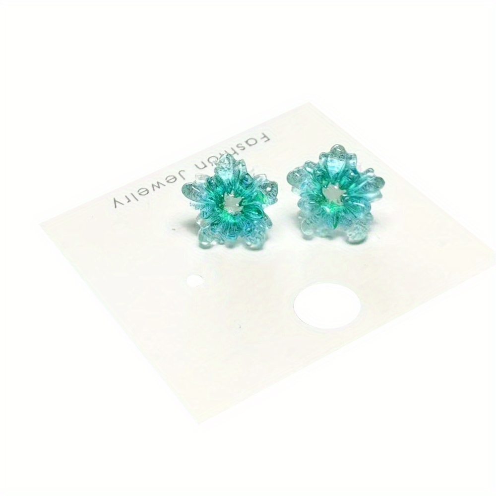 10pcs Resin Flower Earrings Set Hypoallergenic Plastic Studs in Assorted Colors