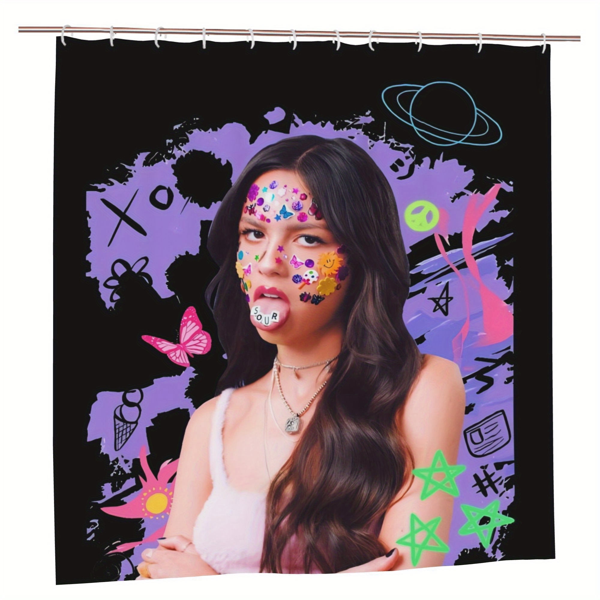   colorful bath curtain whimsical star   print   background durable polyester fabric with metal grommets machine washable   bathroom decor bathroom decorations   shower curtain vibrant pattern shower curtain smooth texture fabric