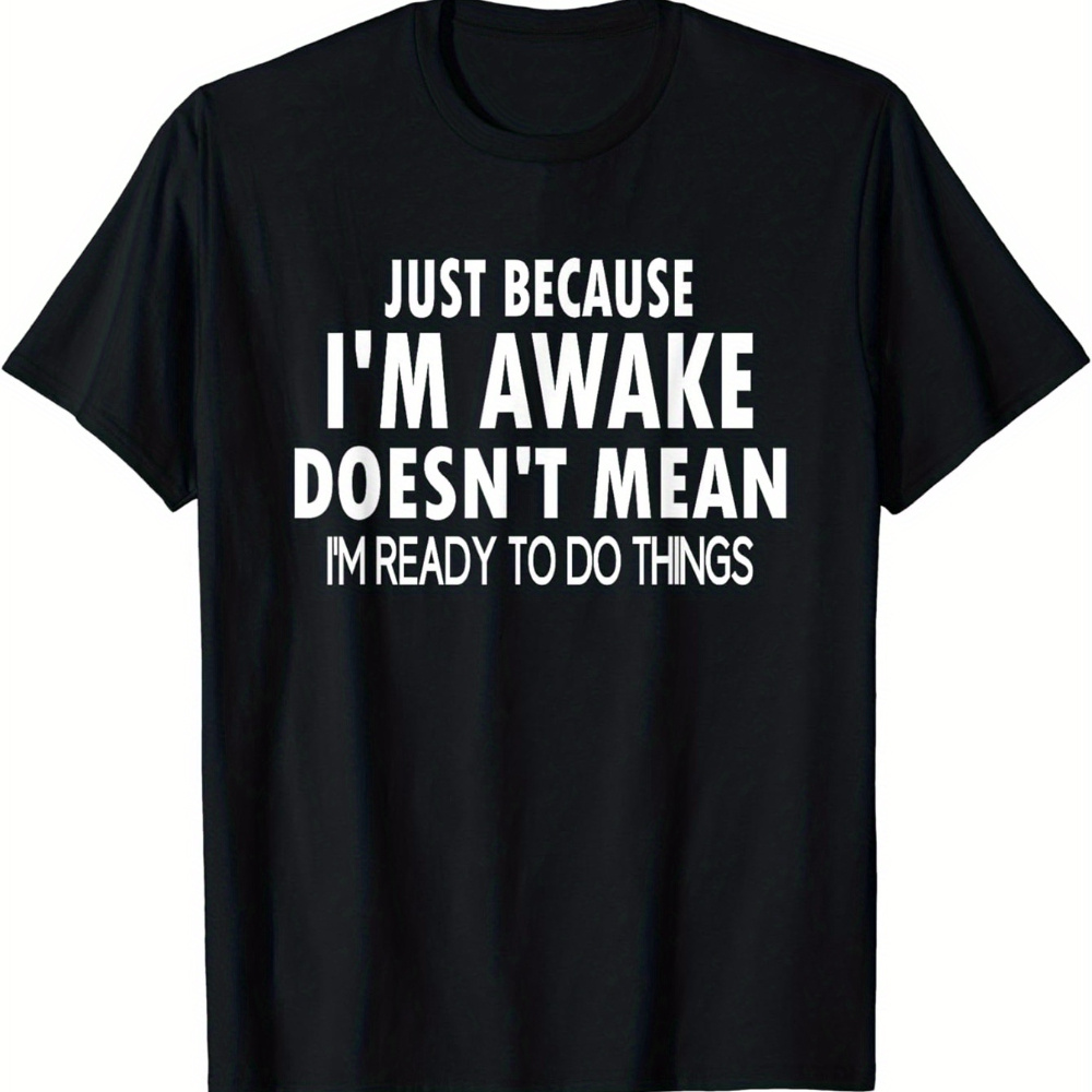 

I'm Print T Shirt, Tees For Men, Casual Short Sleeve T-shirt For Summer