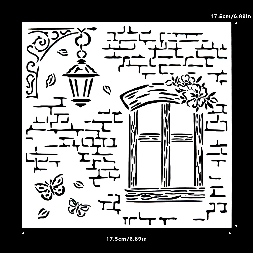 Art Wall Tiles And Windows Under Romantic Lights Stencils For Wall Fence Flower Template For Painting Flower Template For Home Garden Decoration.perfect For Garden Fence, Wall, Furniture Painting.