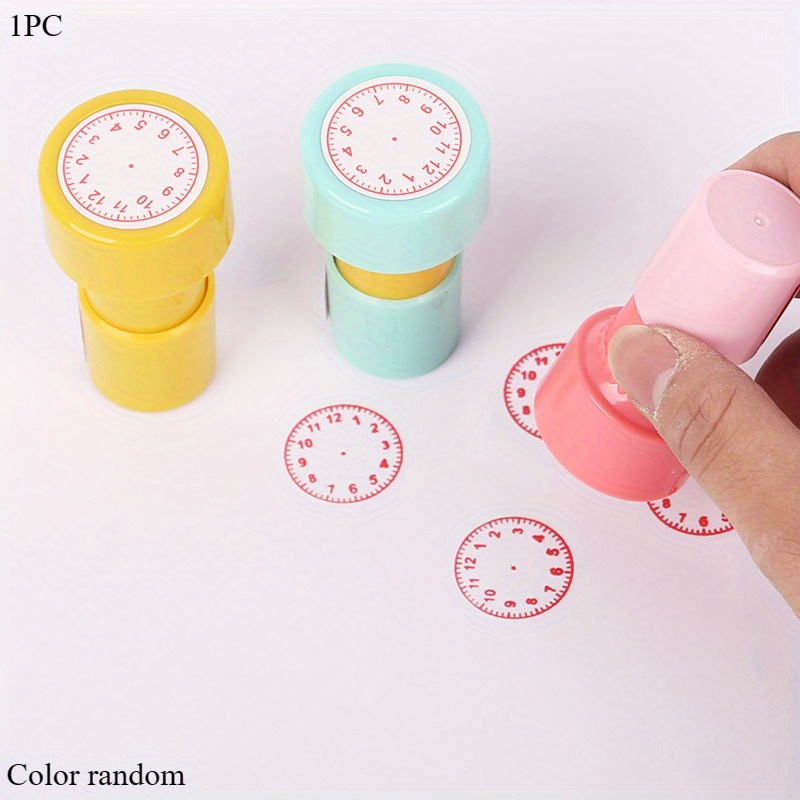 Clock Stamp for Teaching Time, No Ink Required