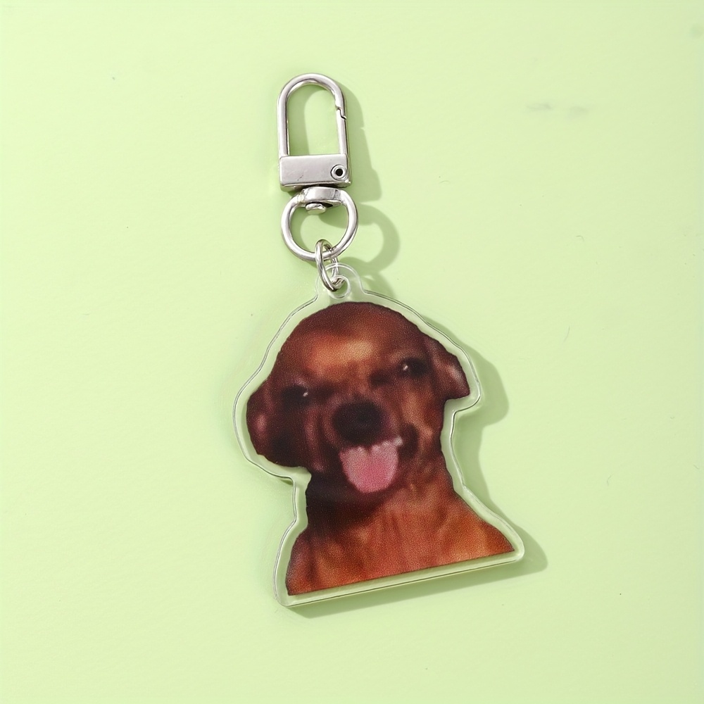 Cute Acrylic Keychain, Fierce Dog Shape Pendant