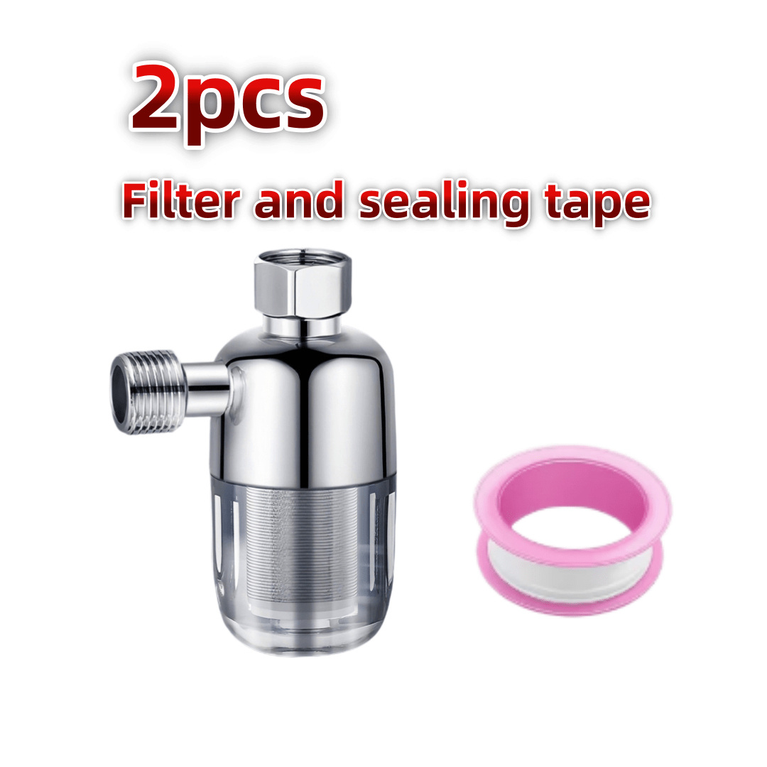 TEMU 2pcs/1set Stainless Steel Filter Water Purifier, Threaded Connection Design, Can Effectively Remove Sediment, Compatible With Shower Heads,