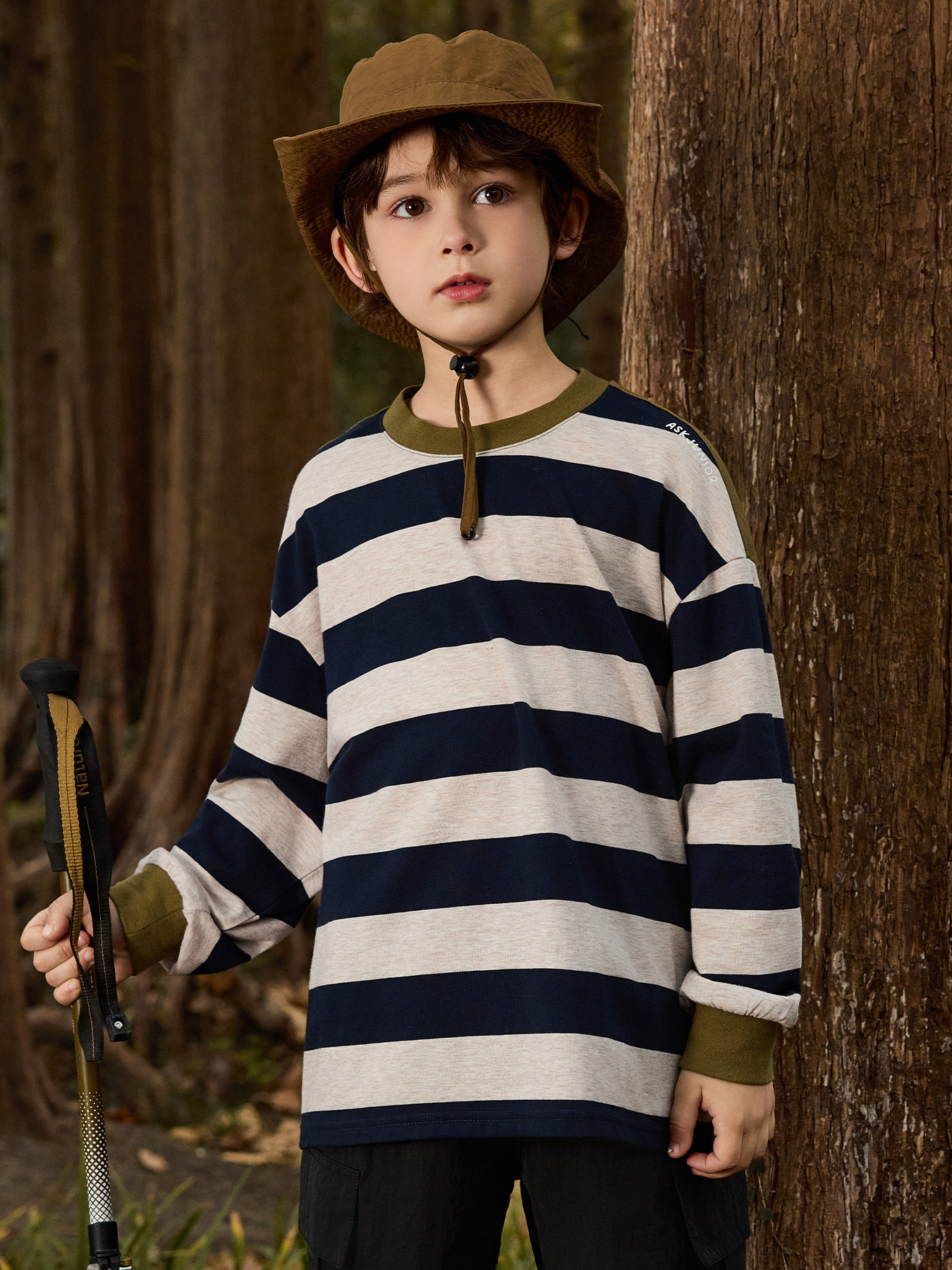 outdoor striped long sleeve knit t shirt for boys   autumn featuring a     Product details 0