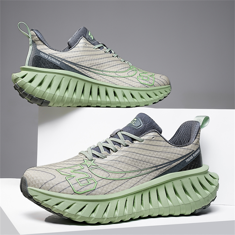Carbon Plate Technology - Men's Road Running Shoes, Thick-Soled Casual Sneakers for Men, Comfortable and Breathable Fabric Upper, Cushioning and Shock-Absorbing MD Midsole, Slip-Resistant and Wear-Resistant Rubber Outsole, Low-Top Lace-Up Closure
