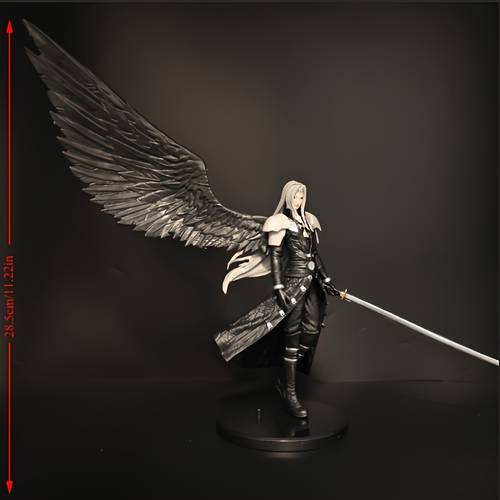 2026 new model cool mecha warrior action figure in combat flight suit character design white haired anime statue with long sword holidays and gifts fan merchandise holiday gifts animation effects handmade models