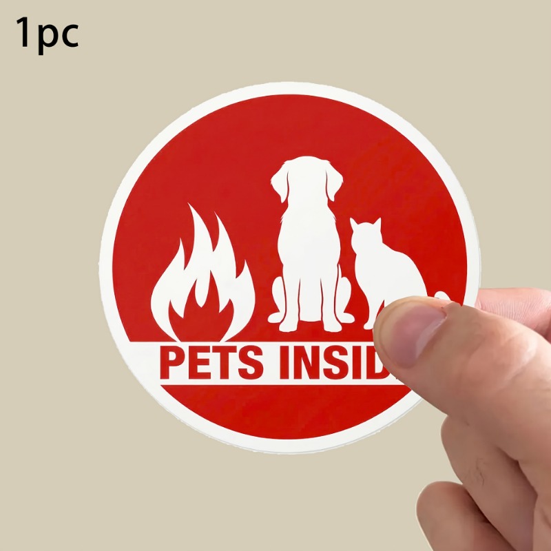 TEMU 2D Plat, 2D Plat 1 stuk - Brandveiligheidssticker voor Huisdieren Binnenshuis, Noodreddingswaarschuwingssticker, "Red Mijn Huisdier" Bord voor