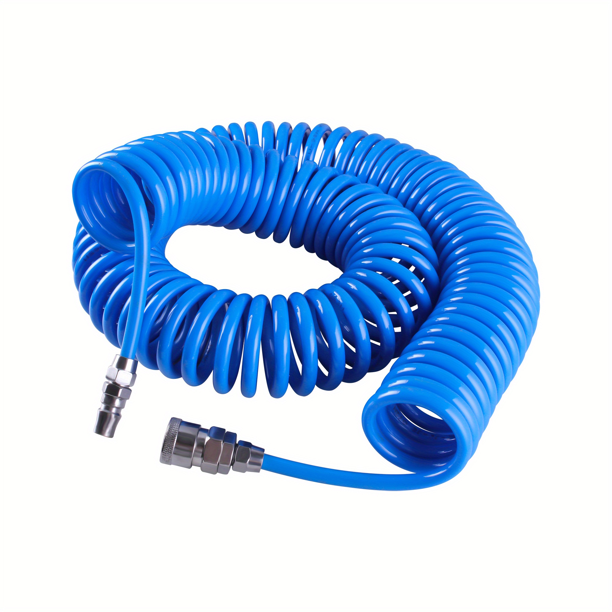 15m Pu Air Hose - 8mm X 5mm Spiral Pressure Hose Suitable For Air Compressors, Pneumatic Equipment, And Workshop Applications