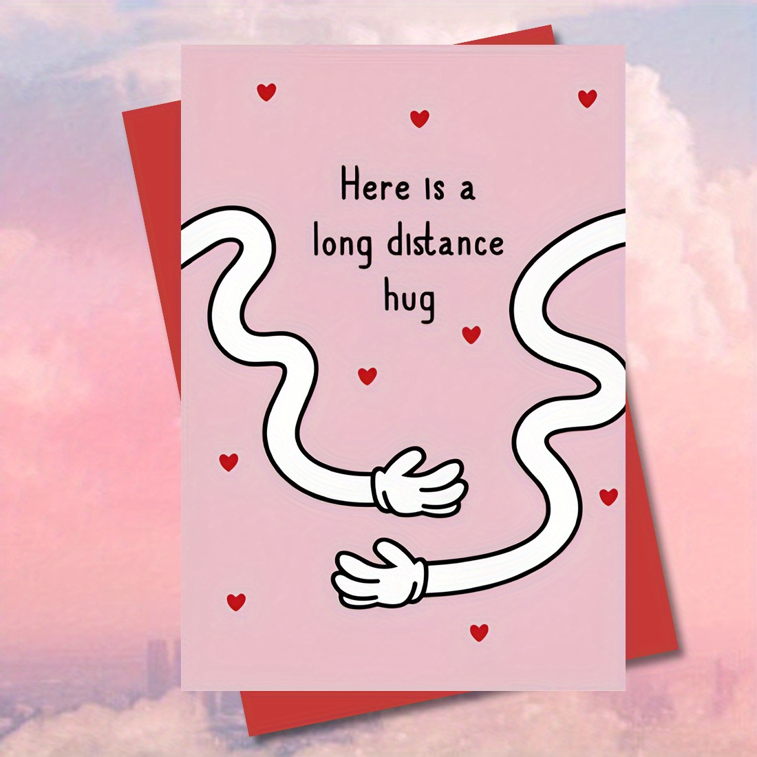 1pc 'long-distance Hug' Condolence Card - Sympathy Greeting For Grieving & Family| Elegant With Uplifting Message& Envelope| Thoughtful Gift For Loss, Support&