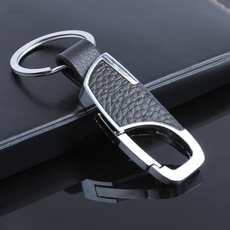 2-Pack Cowhide Golf Belt and Key Chain Set for Men, Adjustable Style