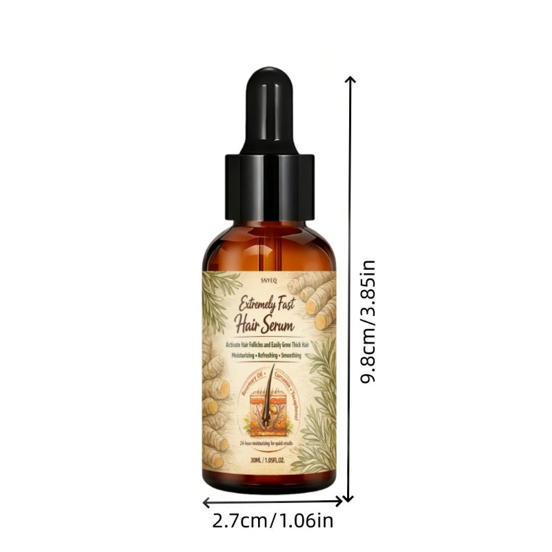 Extremely Fast Hair Builder That Moisturizes and Promotes Plump Skin in Bald Areas, Contains Turmeric, Jojoba Oil and Biotin, Especially Suitable for Uneven Thinning Hair in Bald Areas, Easy to Apply, Using Hair to Look Voluminous and Thick-30ml