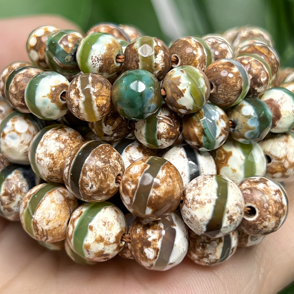 Assorted Green Coffee Agate Beads for Crafting Jewellery