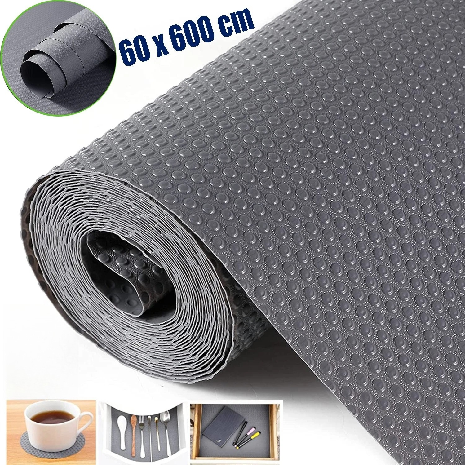 Simple Operation 60x600cm Drawer Mat, Drawer Mat/cabinet Mat, Used As A Placemat/coaster, Non-slid, Suitable For Kitchens, Bathrooms, Cabinets, Tables, Refrigerators, Shelves, And Countertops