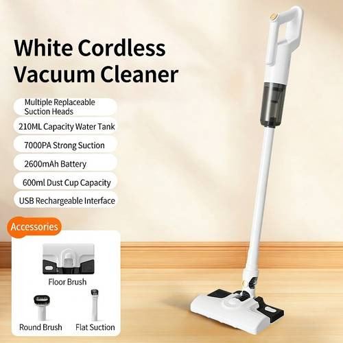 item picture cordless upright stick vacuum cleaner 7000pa powerful suction multi functional for vacuuming and mopping suitable for carpets hard floors and pet hair interchangeable cleaning heads usb charging hepa filter