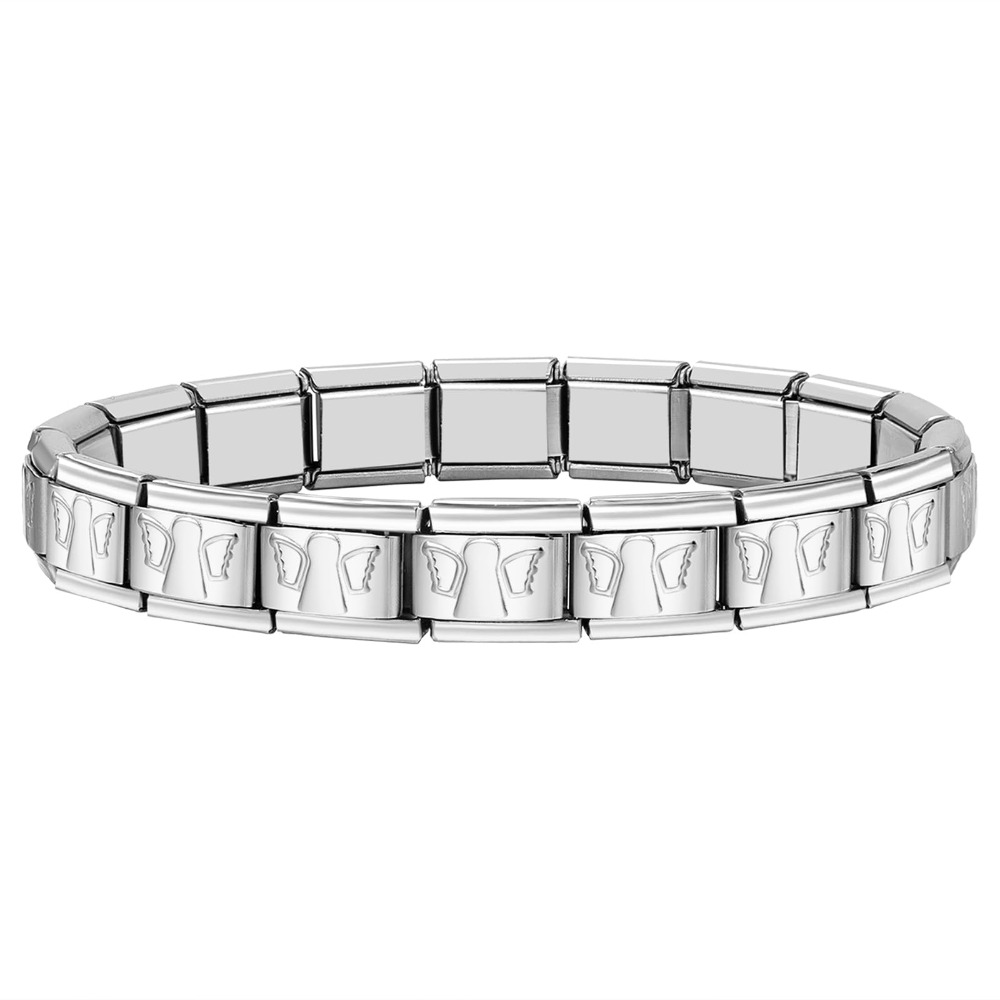 Jewelrywe Bracelet: 9mm Bead Stainless Steel Bracelet Adjustable Modular Links Jewelry For Men Women