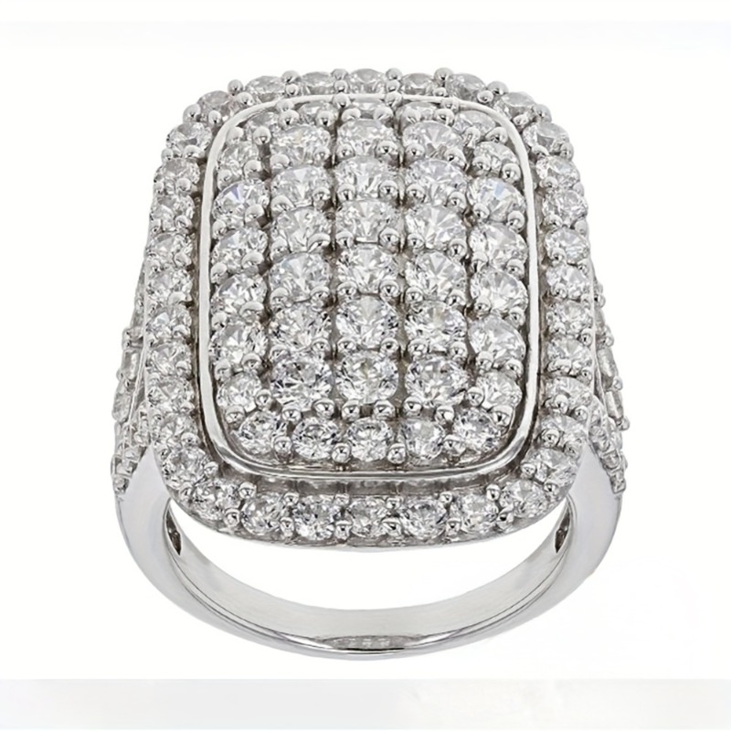 Luxury Cluster Iced Out Blingbling Zirconia Oversized Ring