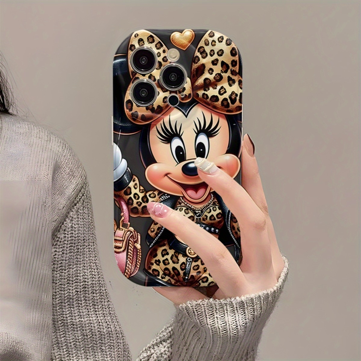 Disney cartoon cell phone caseMinnie Mouse leopard outfit stylish glamorousFor Apple for iphone 11/11 Pro/11 Pro Max 12/12 Pro/12 Pro Max/13/13 Pro/13 Pro Max/14/14 Plus/14 Pro/14 ProMax/15/15 Plus/15 Pro/15 Pro Max/16/16 Pro/16 Plus/16 Pro Max/X/XS/XSMax/tpu material protective