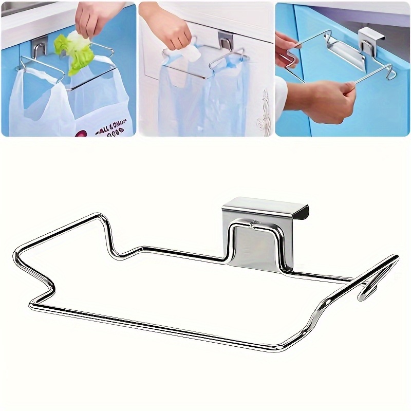 1 soporte colgante para bolsas de basura sin taladro, 1 estante de almacenamiento de bolsas de plástico para el hogar, organizador de almacenamiento para cocina y baño, complementos de cocina, regalo ideal para uso diario o ocasiones navideñas