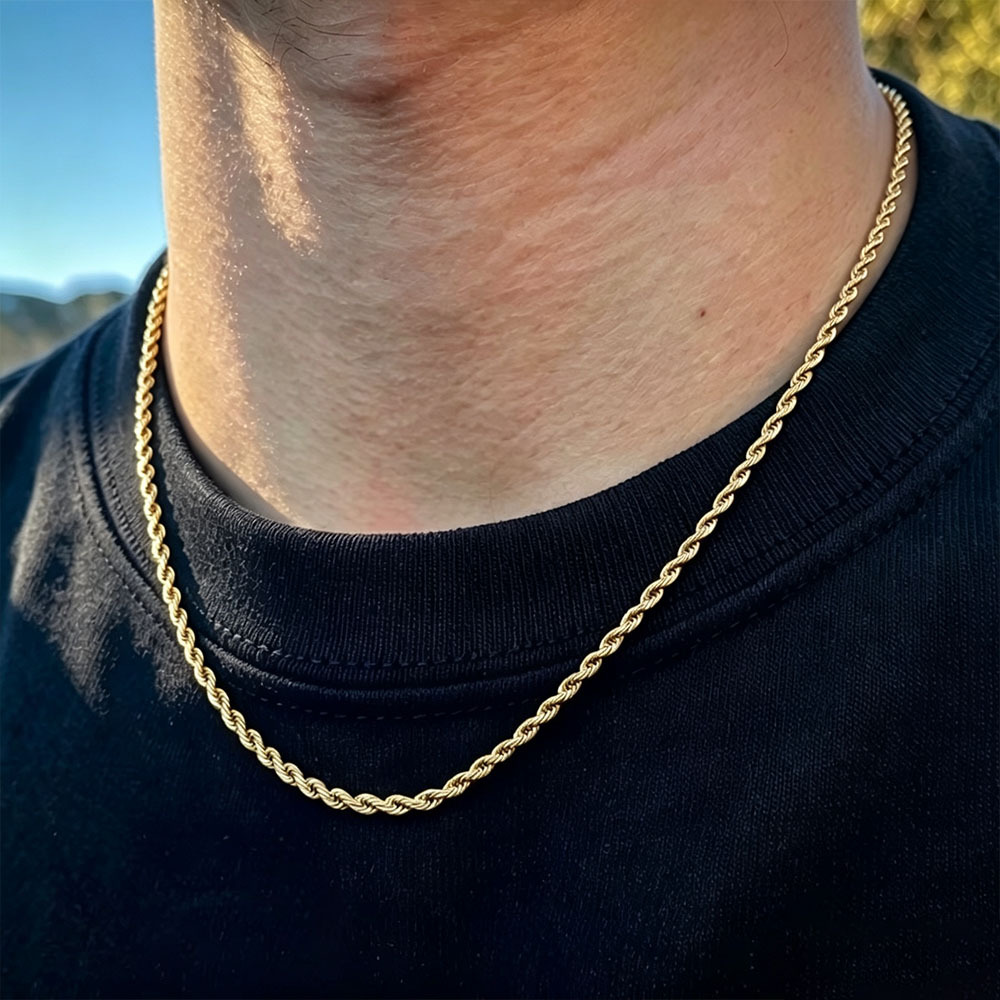 Golden Twist Rope Chain Heart Four-Leaf Clover Pendant Necklace