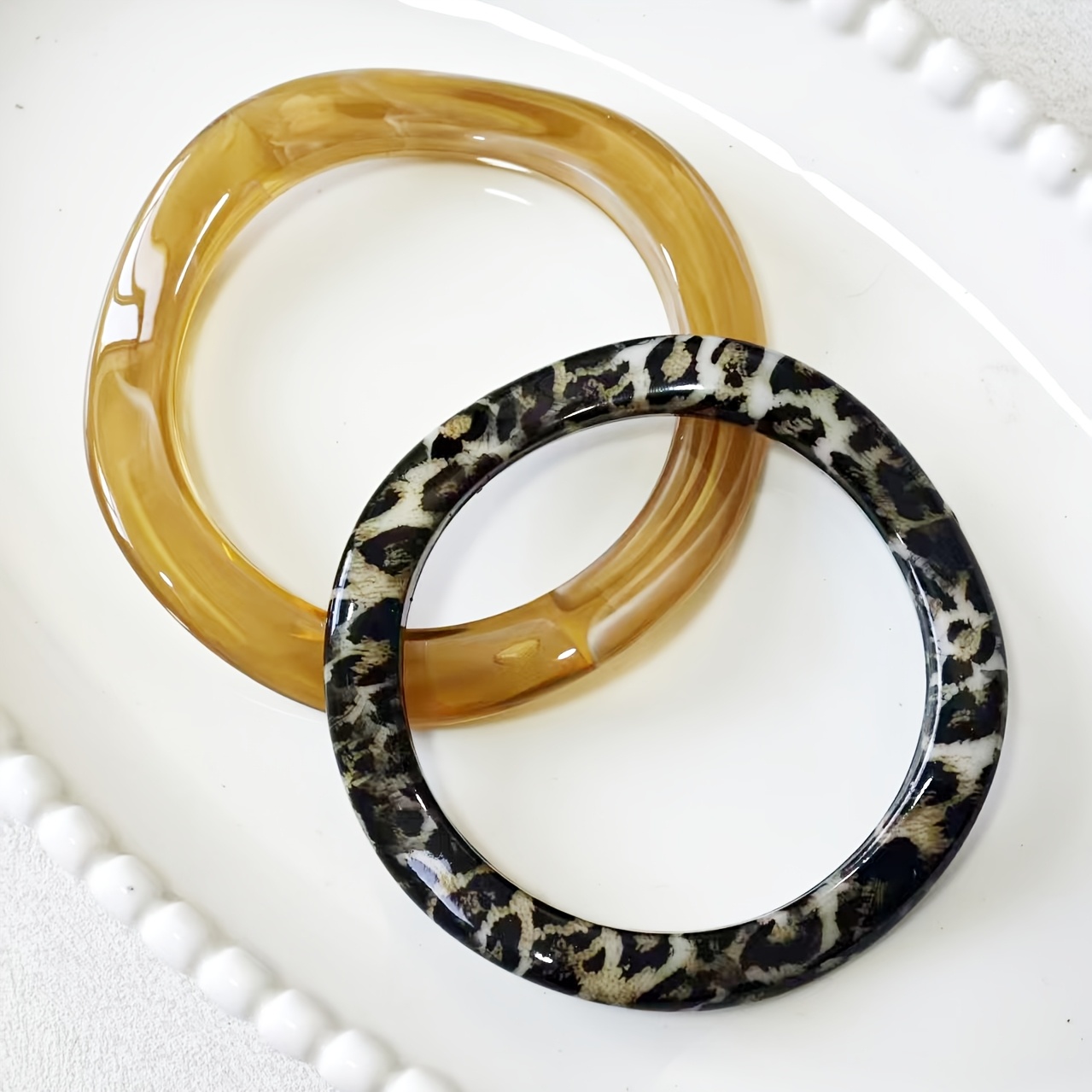 Acrylic Women's Irregular Geometric Bangle Stackable Bracelet