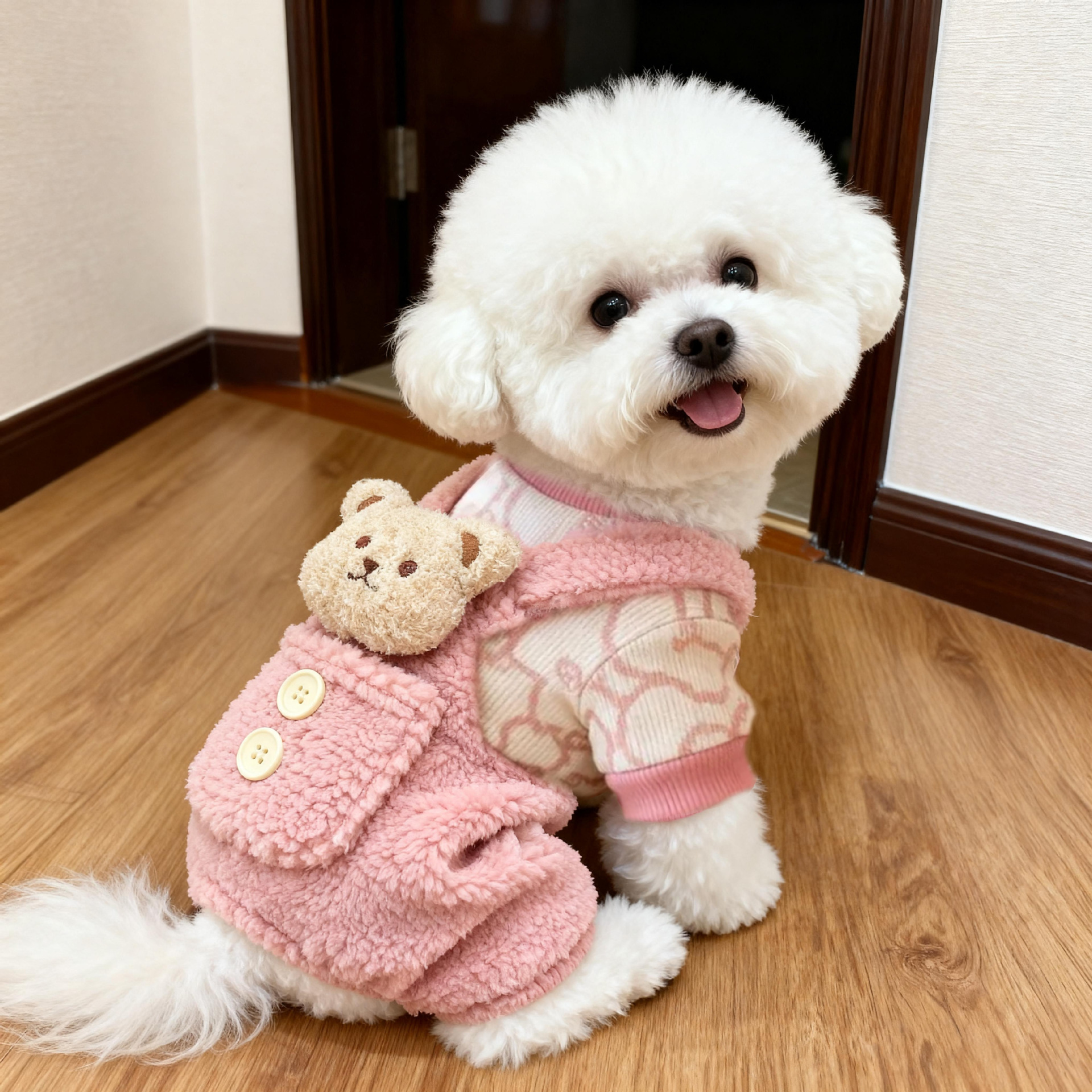 dog clothes fall   small   apparel fleece lined cute anti shedding   sweater
