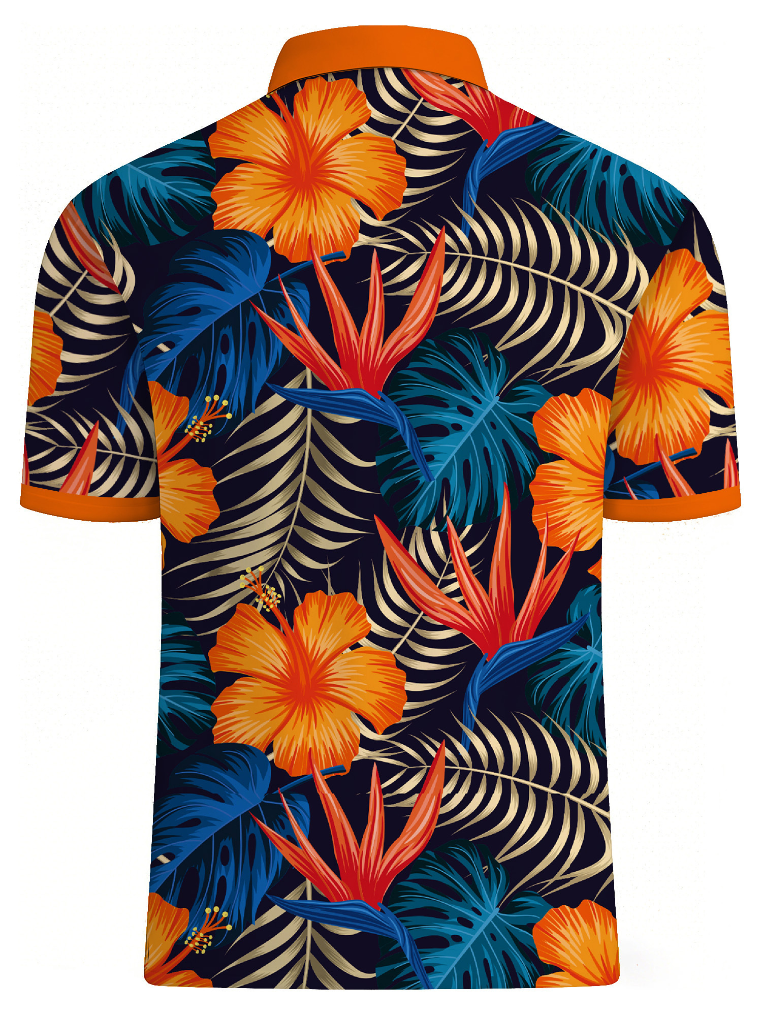 t-shirt   pour homme à col   avec imprimé floral tropical hawaïen – design imprimé, pas texturé, style   tendance et  , tissu en polyester  ,  , respirant et non collant, lavable en machine, durable et facile dentretien