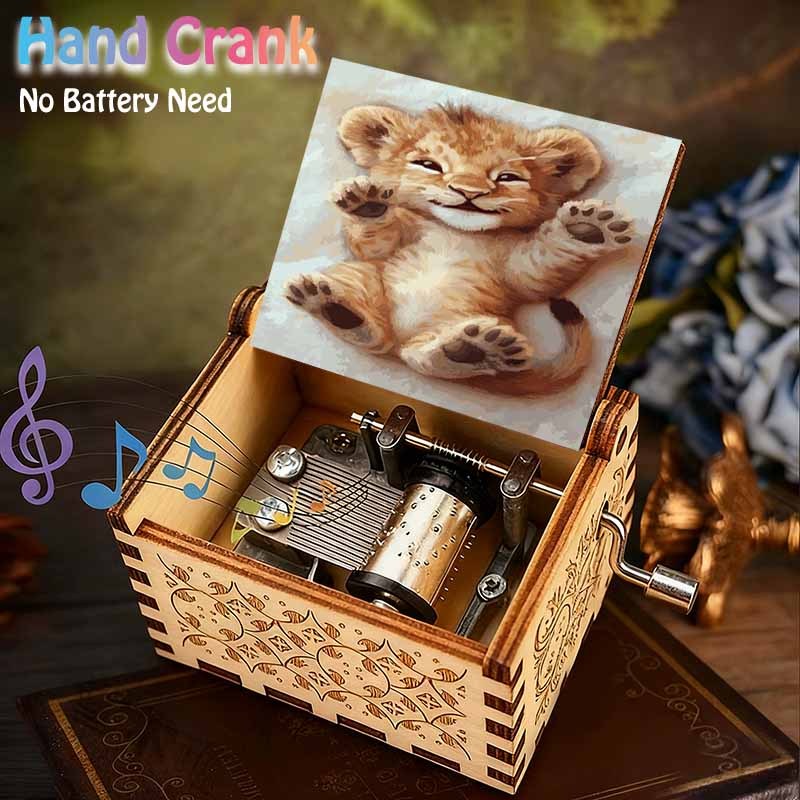 TEMU Scatola a in Legno "Piccolo Leone Curativo", Realizzata in Legno Qualit� con un Design e Vintage, un'Esperienza di Fascino. Un Regalo Unico per