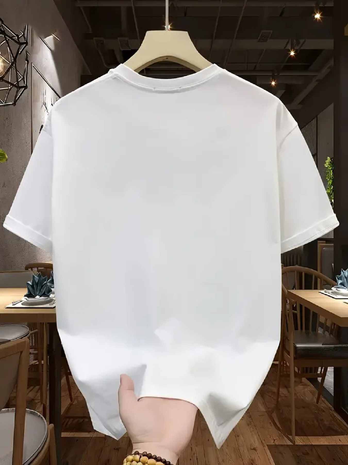 TM471 Tricou pentru bărbați 100% bumbac cu imprimeu simplu cu litere, mânecă scurtă, confortabil și respirabil pentru timp liber, măiestrie de înaltă calitate cu trei ace și cusătură grea