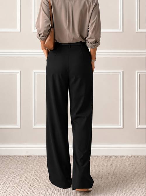 womens trousers womens straight pants high waist straight dress pants elegant style loose fit autumn suitable for office wear