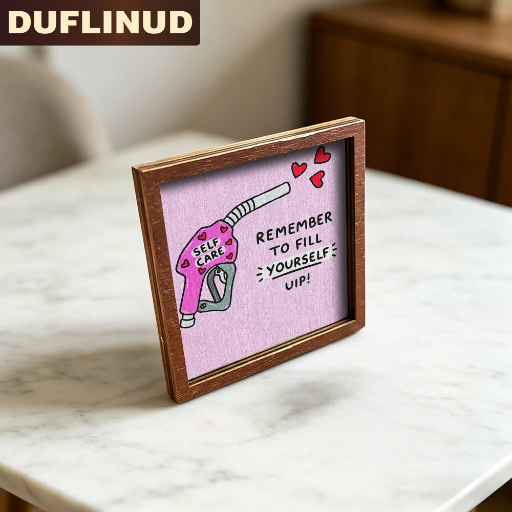 TEMU Aimant de réfrigérateur d'arrêt de carburant, mini panneau décoratif avec design amusant de pompe à essence, motif cœur rose, avec texte
