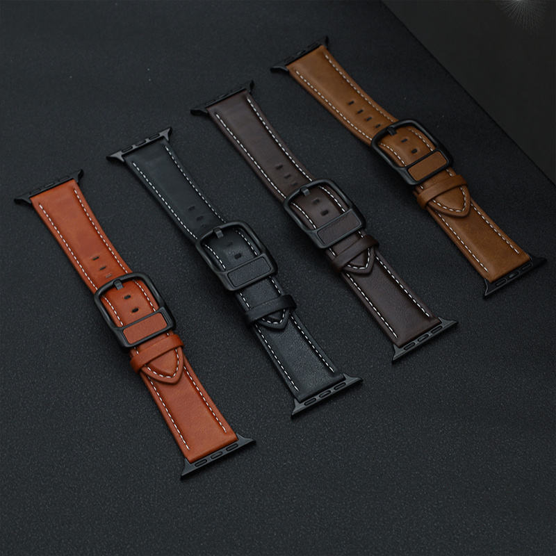 Synthetic Leather Strap for Iwatch Ultra 10 9 8 7 6 SE 5 4 3 2 1 Casual Strap Watchband for Iwatch Band 38mm 40mm 41mm 42mm 44mm 45mm 49mm